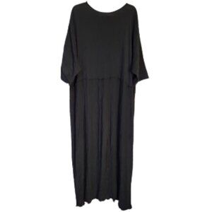 GARB Black Ribbed Oversized Medieval Renaissance Maxi Dress - Women's Large